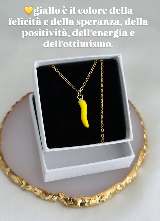 Collana Corno base oro 🌶️